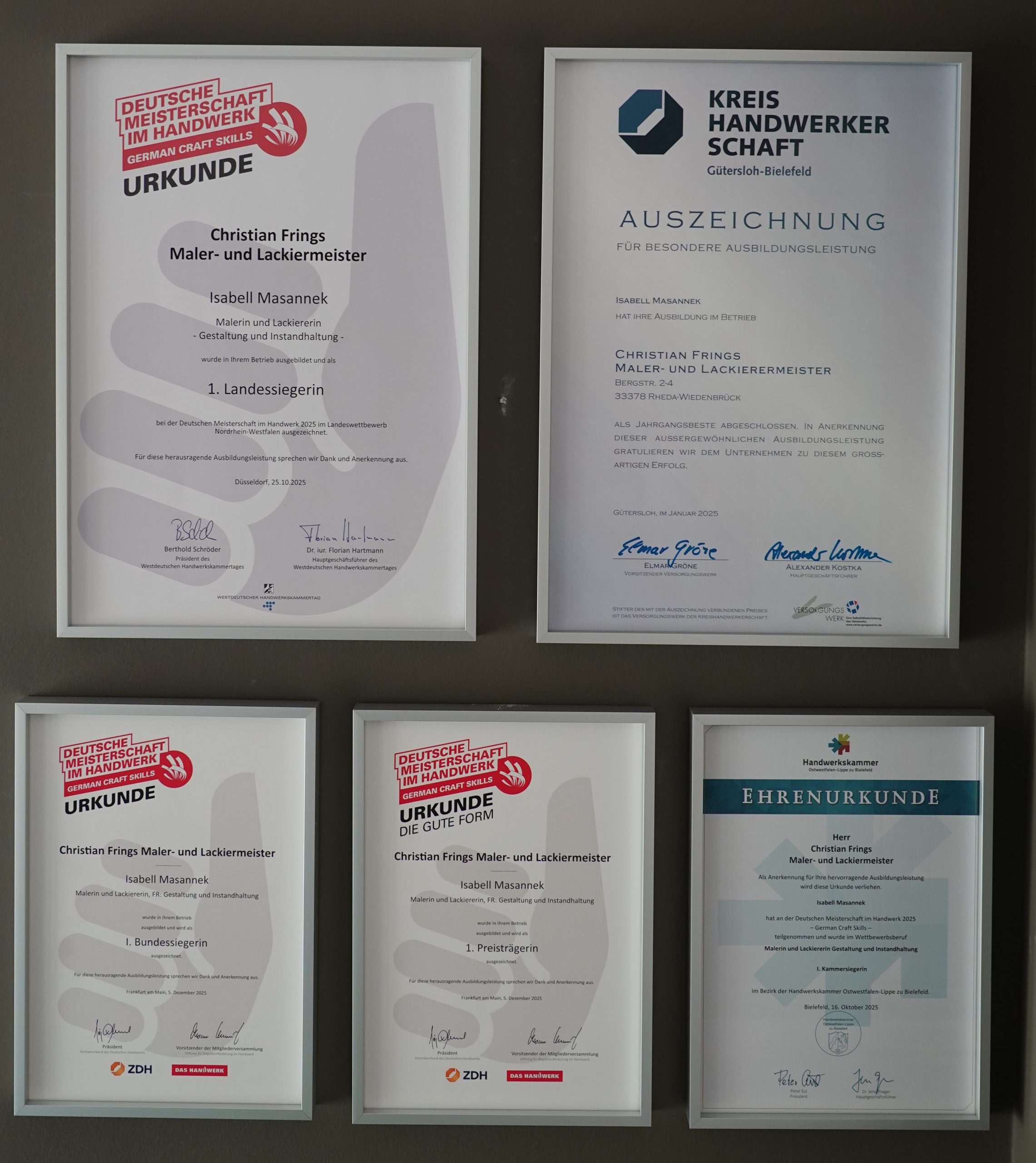 Deutsche Meister 2025 Isabell Masannek Maler Meister Frings Rheda-Wiedebrück